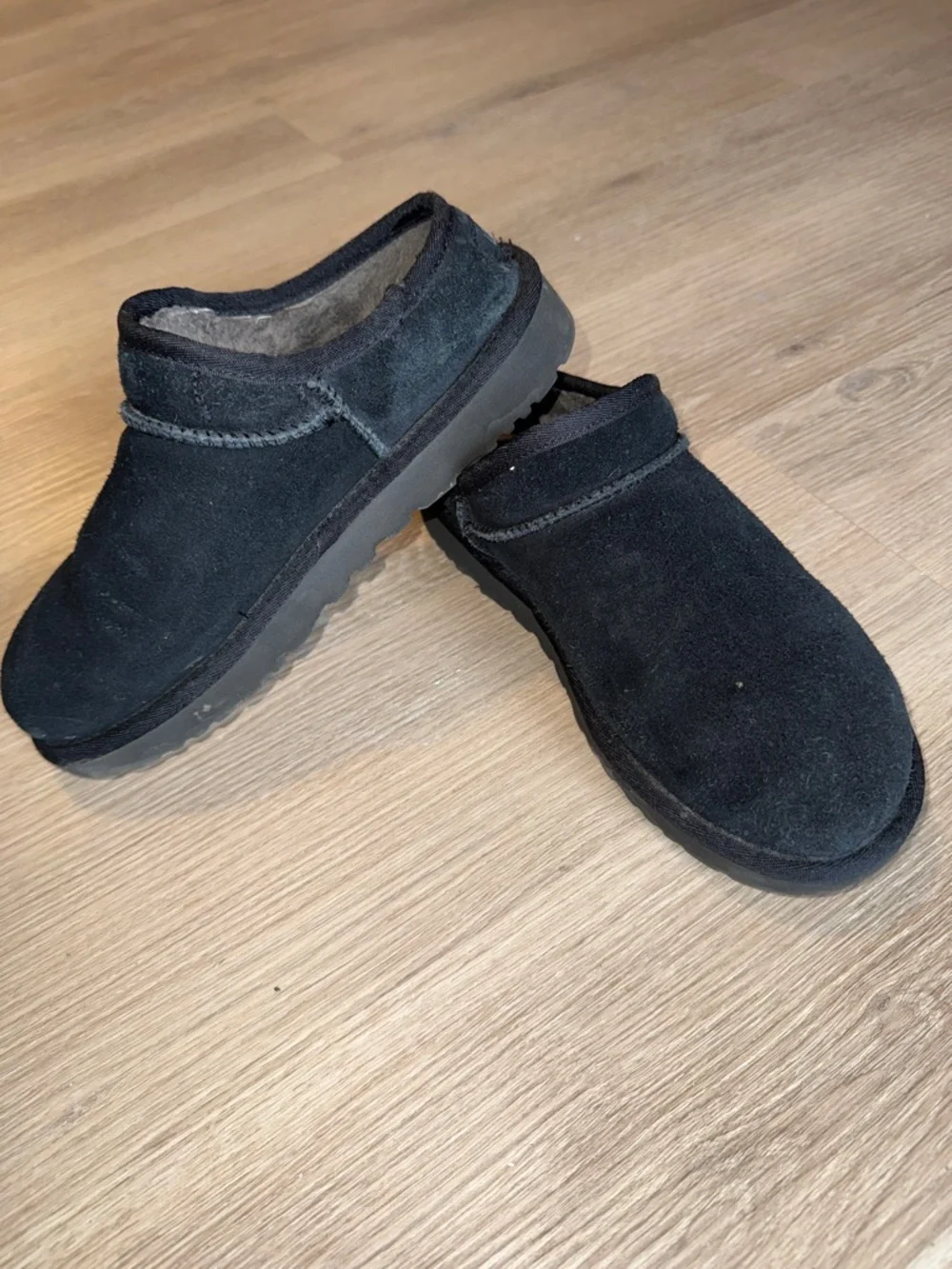 UGG Classic Slippers Black Suede Slip On Shoes - Picture 1 of 3